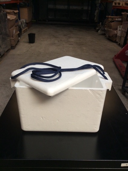 Caja térmica de unicel EPS con tapa para conservación de temperatura