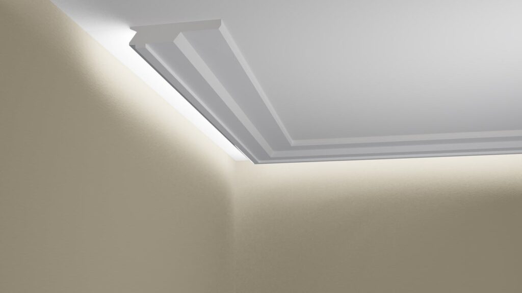 Modelo HH47 de moldura con corte LED para luz indirecta Moldurama MX