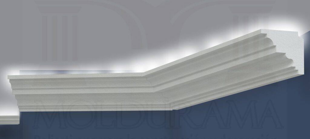 Modelo H26 de moldura con corte LED para luz indirecta Moldurama MX