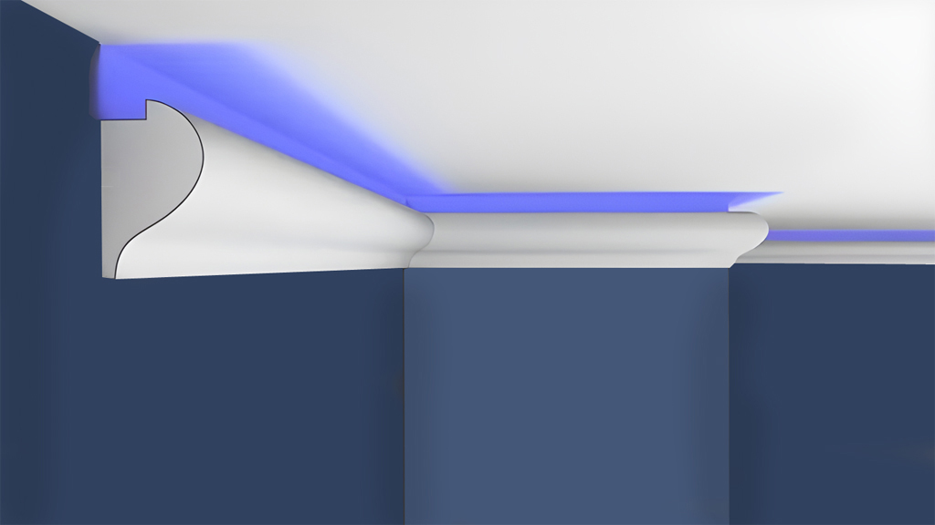 Modelo L3 de moldura con corte LED para luz indirecta Moldurama MX