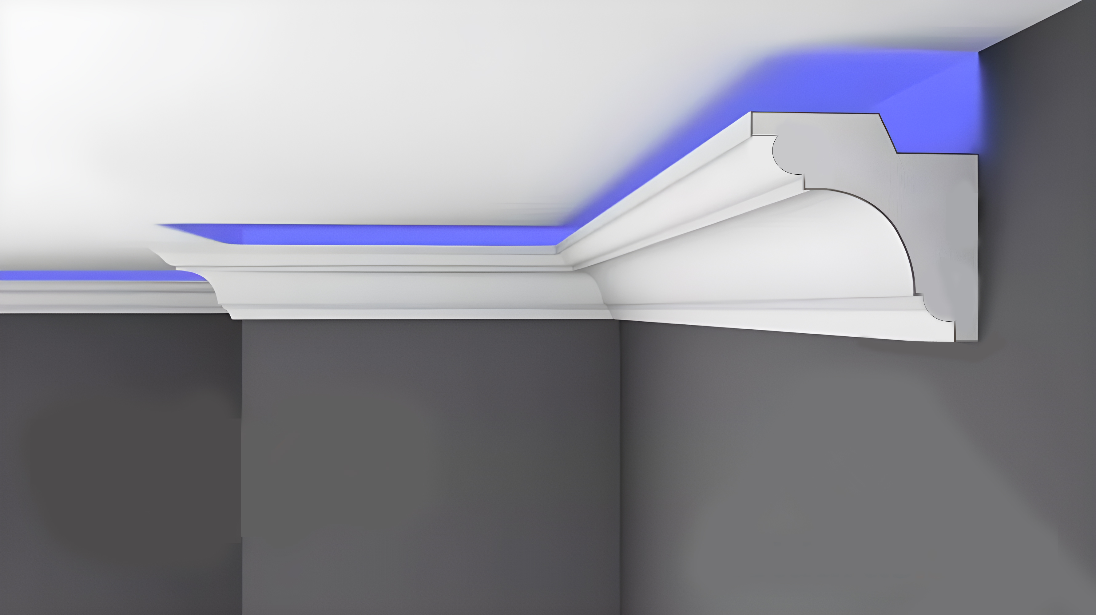 Modelo L4 de moldura con corte LED para luz indirecta Moldurama MX