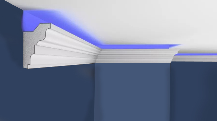 Modelo L5 de moldura con corte LED para luz indirecta Moldurama MX