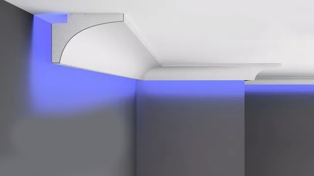 Modelo L6 de moldura con corte LED para luz indirecta Moldurama MX