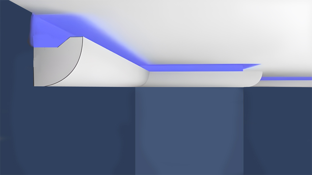 Modelo L7 de moldura con corte LED para luz indirecta Moldurama MX