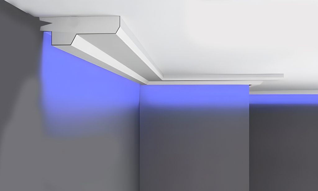 Modelo L8 de moldura con corte LED para luz indirecta Moldurama MX