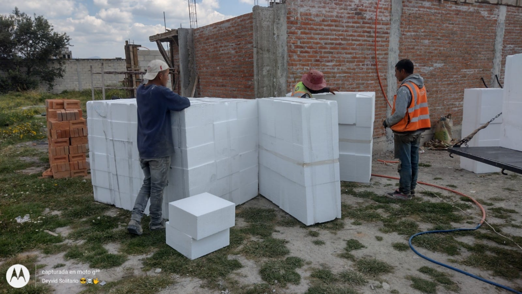 Casetón de unicel fabricado según proyecto de construcción
