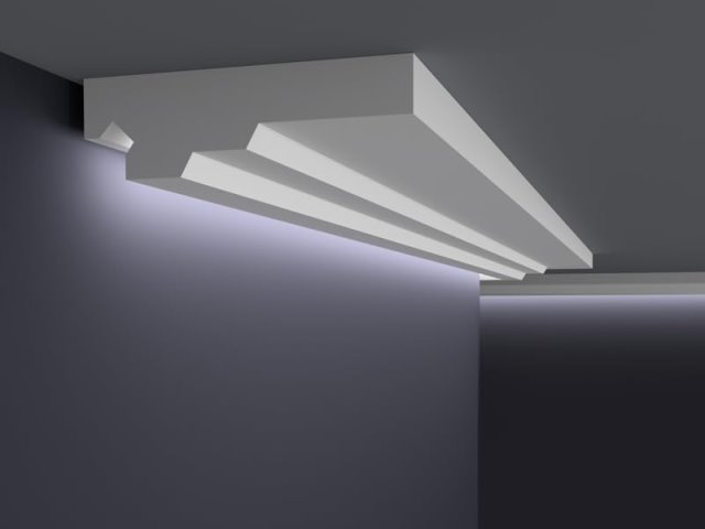 Modelo H11 de moldura con corte LED para luz indirecta Moldurama MX
