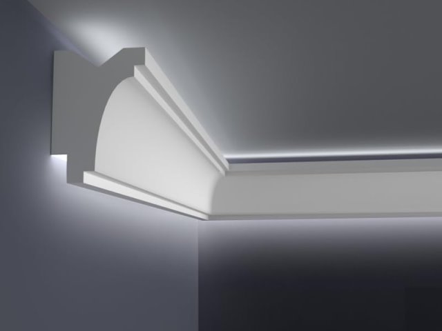 Modelo H12 de moldura con corte LED para luz indirecta Moldurama MX