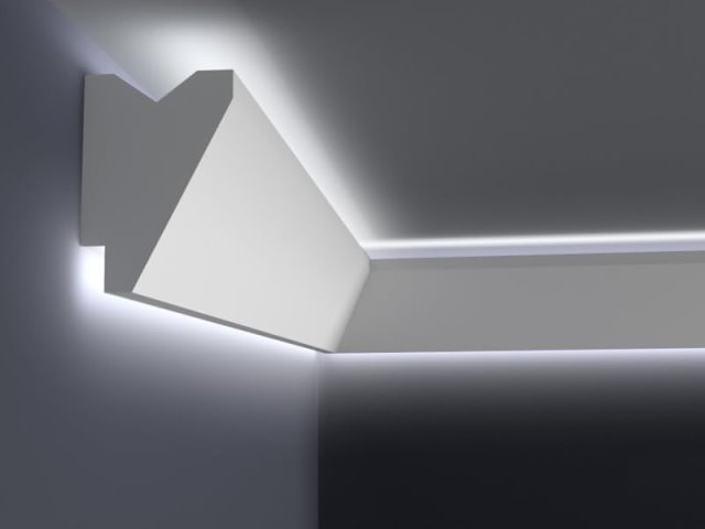 Modelo H14 de moldura con corte LED para luz indirecta Moldurama MX