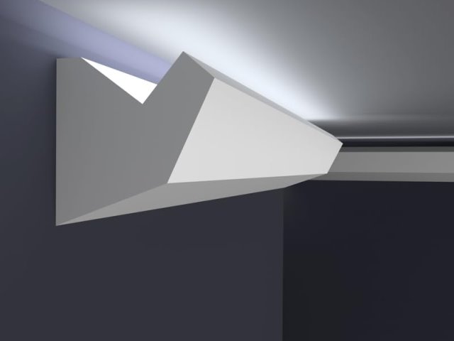 Modelo H16 de moldura con corte LED para luz indirecta Moldurama MX
