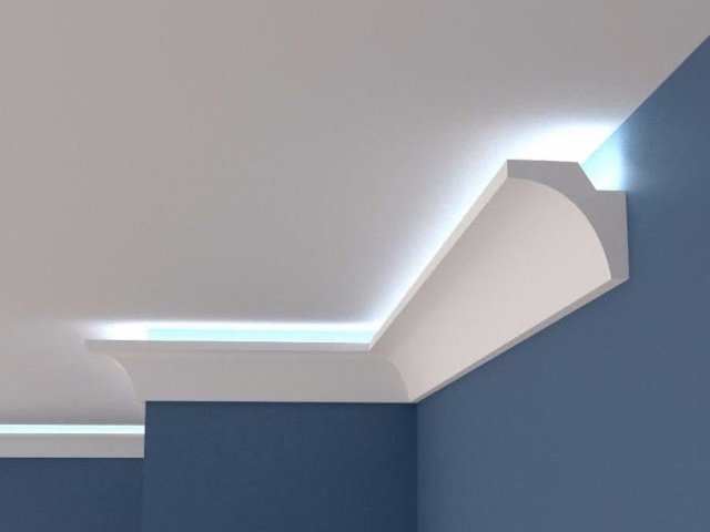 Modelo H7 de moldura con corte LED para luz indirecta Moldurama MX