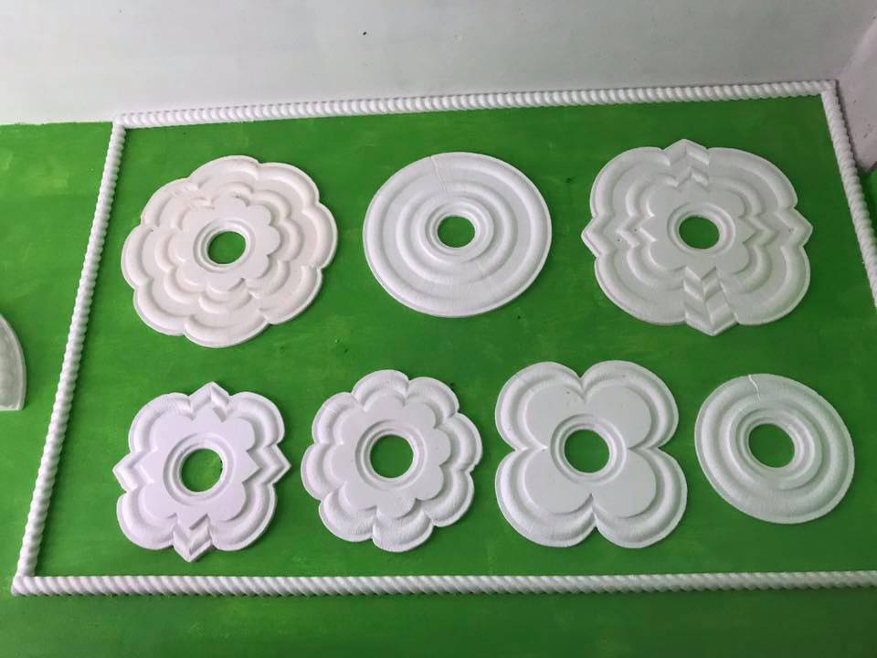 Rosetones de unicel y poliestireno fabricados a medida