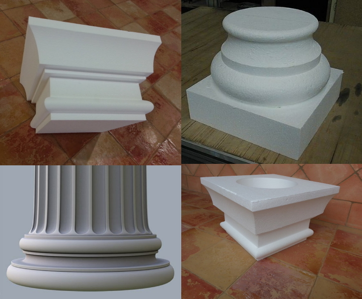 Molduras de unicel fabricadas a medida para decoración interior, exterior y proyectos especiales