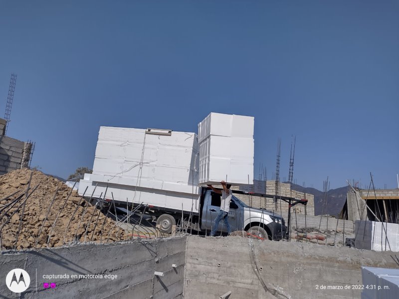 Casetón de unicel para construcción moderna en Ciudad de México