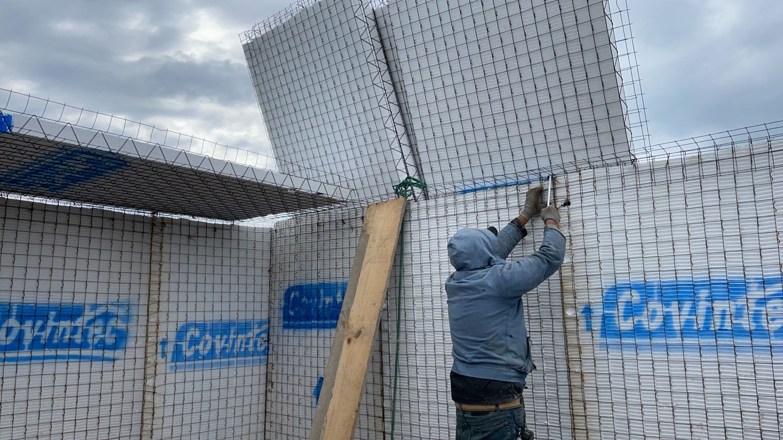 Panel W de poliestireno con malla electrosoldada para muro de construcción